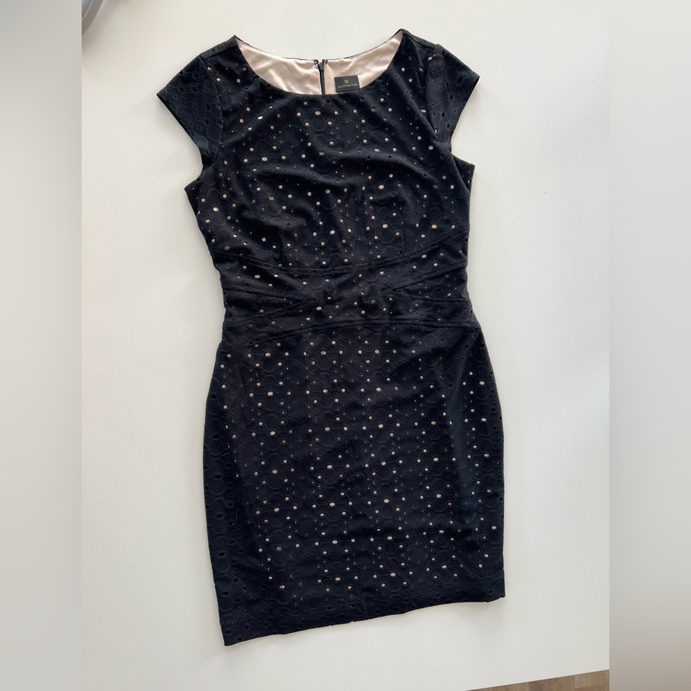 Worthington Black Eyelit Cocktail Dress size 10